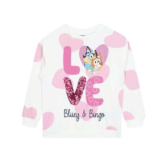 Bluey Girls Sweatshirt White Sizes 2T-8