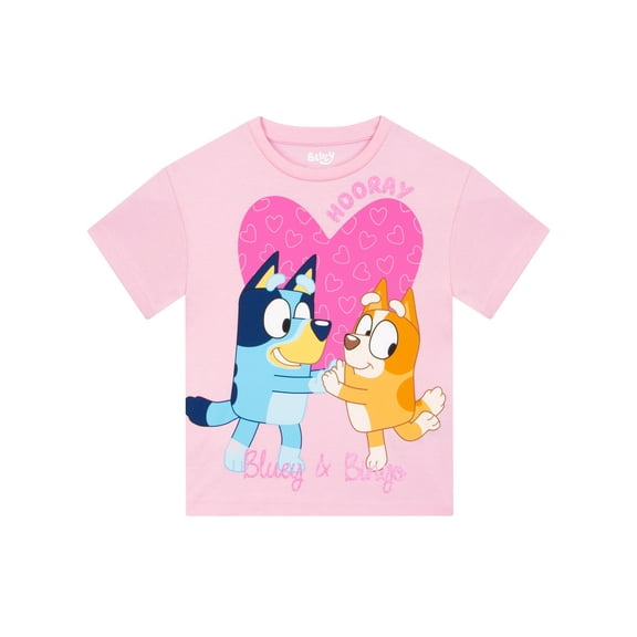 Bluey Girls T-Shirt Pink Sizes 2T-8