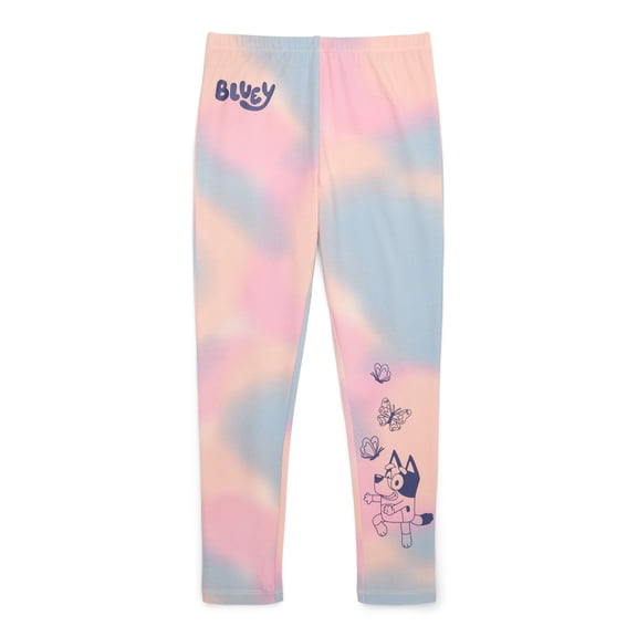 Bluey Girls’ Tie-Dye Graphic Leggings, Sizes 4-16