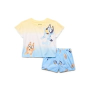 DISNEY PRINCESS Bluey Girls Top and Shorts Pajama Set, 2-Piece, Sizes 4-12