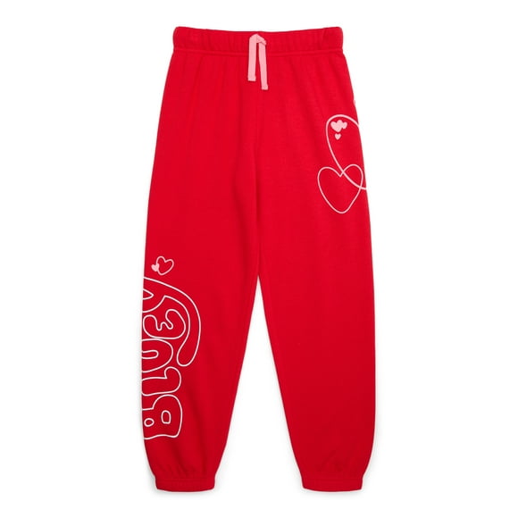 Bluey Girls' Valentine's Day Fleece Jogger Sweatpant, Sizes 4-16