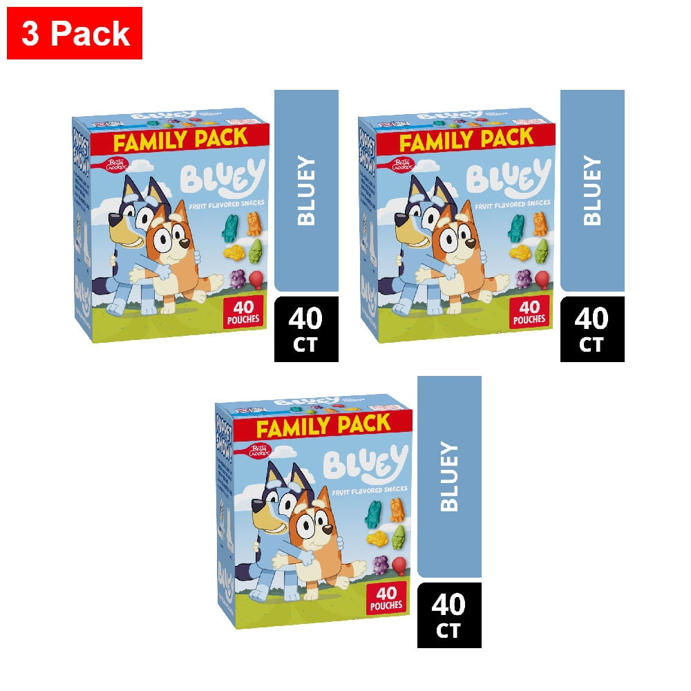 Bluey Gluten Free Fruit Flavored Snacks Family Pack 40 ct / 0.8 oz - 3 Pack