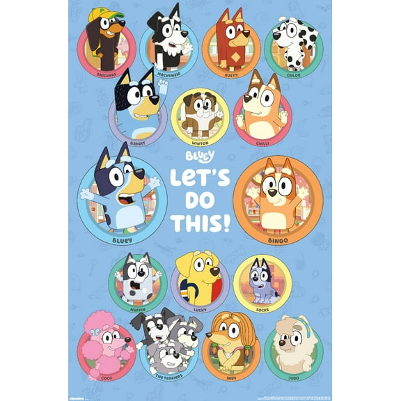 Bluey - Grid Wall Poster, 22.375" x 34"