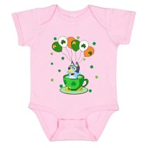Bluey Happy St. Patrick'S Day Baby Bodysuit Shamrock Cartoon Baby Bodysuit, Blue Dog St. Patricks Baby Bodysuit, Fun Irish Celebration Tee With Lucky Day Design, Baby shower gift, Baby Clothes