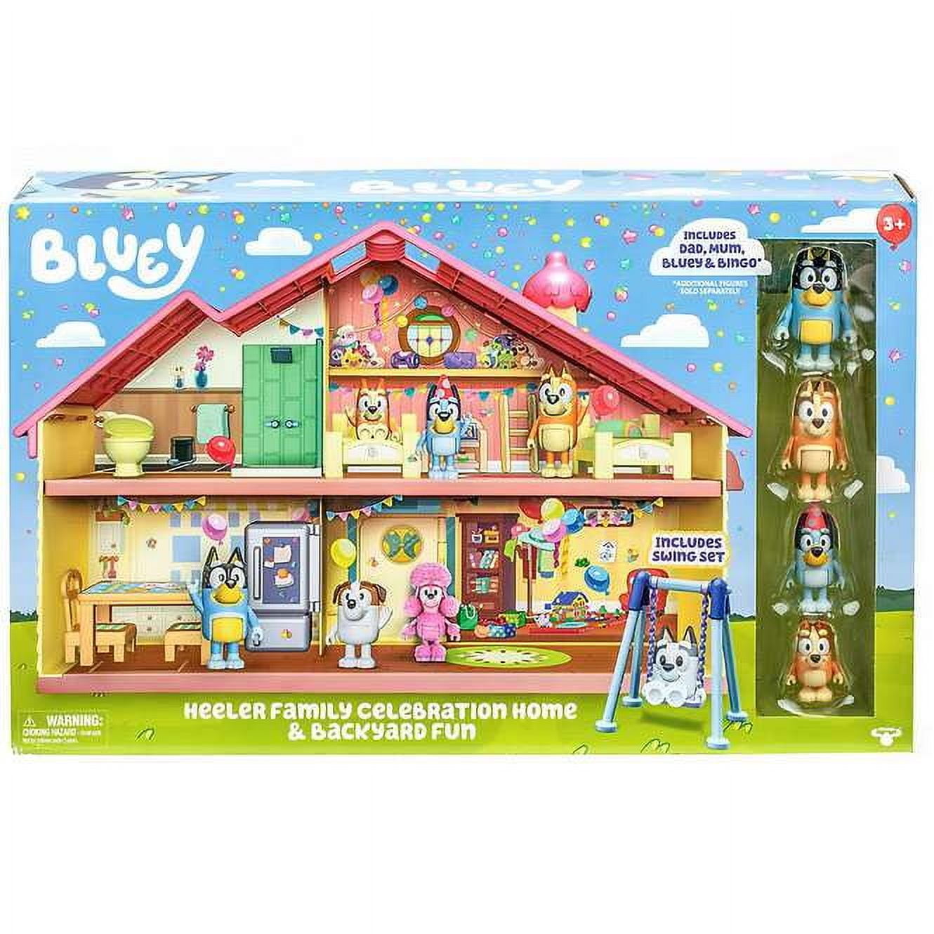Bluey Heeler Family Celebration Home & Backyard Fun Playset