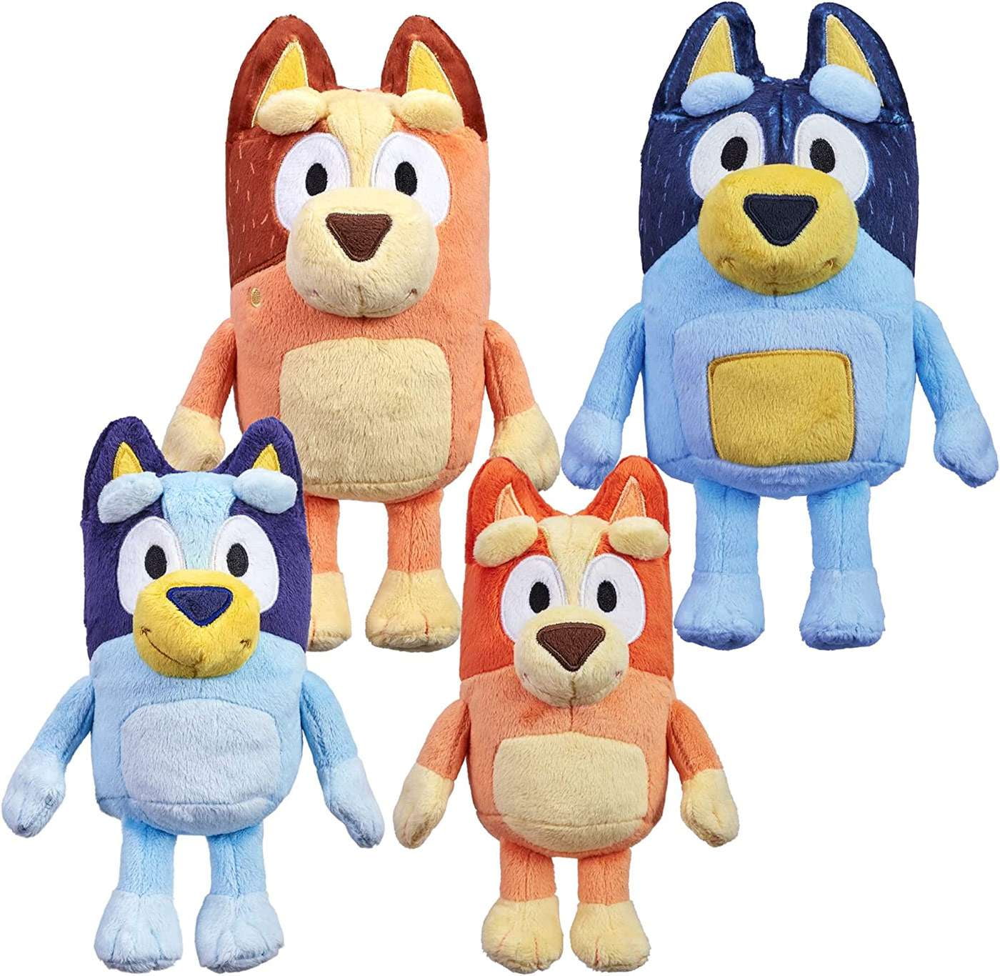 Bluey Heeler Family Plush Set with Cotton Fill, 7-8" Figures