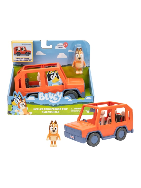 Family Road Trip Play Vehicle, Includes Chilli Fits 4 Bluey Figures , Toys for Kids 3-6 Years