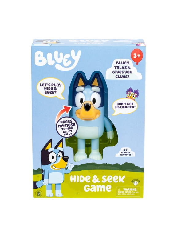 Hide & Seek Game, Hide The Bluey Figure and Press Her Nose To Start The Built-In Timer, Bluey Talks and Giggles To Help Kids Find Her, Ages 3