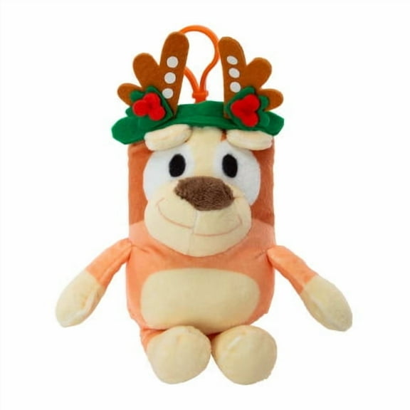 Bluey Holiday Clip-On Plush Festive Christmas Ornament for Kids!