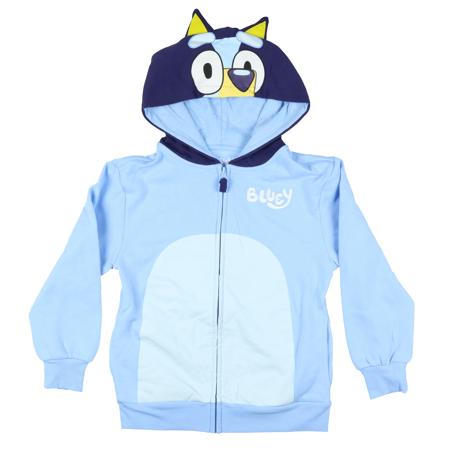 Bluey Hoodie Kids 3D Ears Embroidered Long Sleeve Zip Up Costume