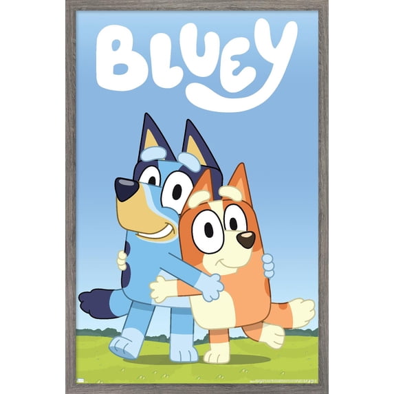 Bluey - Hug Wall Poster, 14.725" x 22.375" Framed