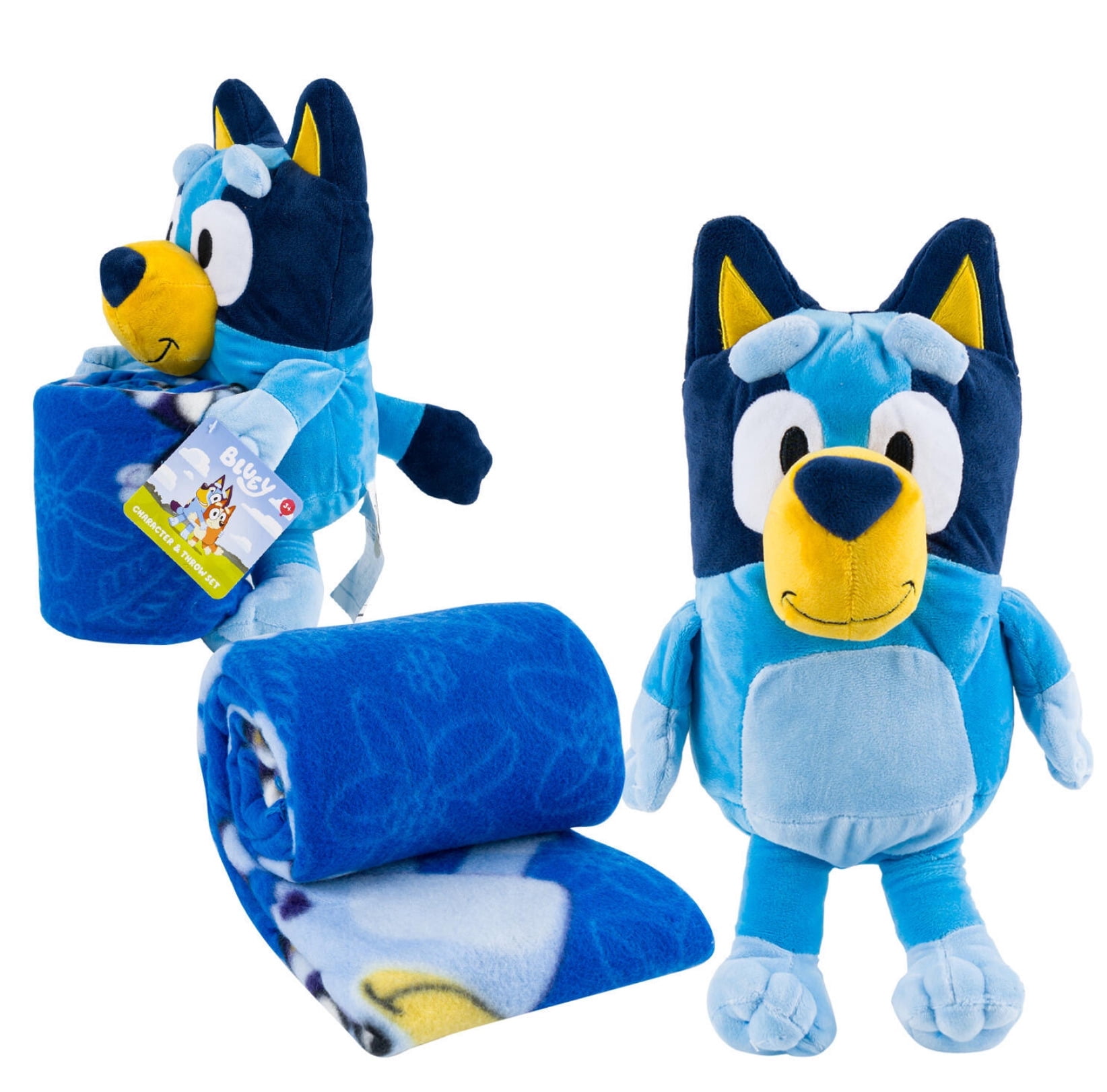 Bluey Hugger Fleece Throw Blanket & Body Pillow – 40" x 50" Super Soft Plush Kids Blanket with Built-In Hug Pillow, Cozy Lightweight Warm Throw for Bed, Sofa & Travel