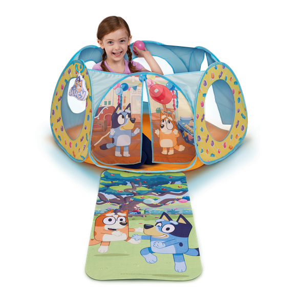 Bluey Indoor Ball Pit Arena with 20 Soft Flex Balls Electronic Sounds and Mat