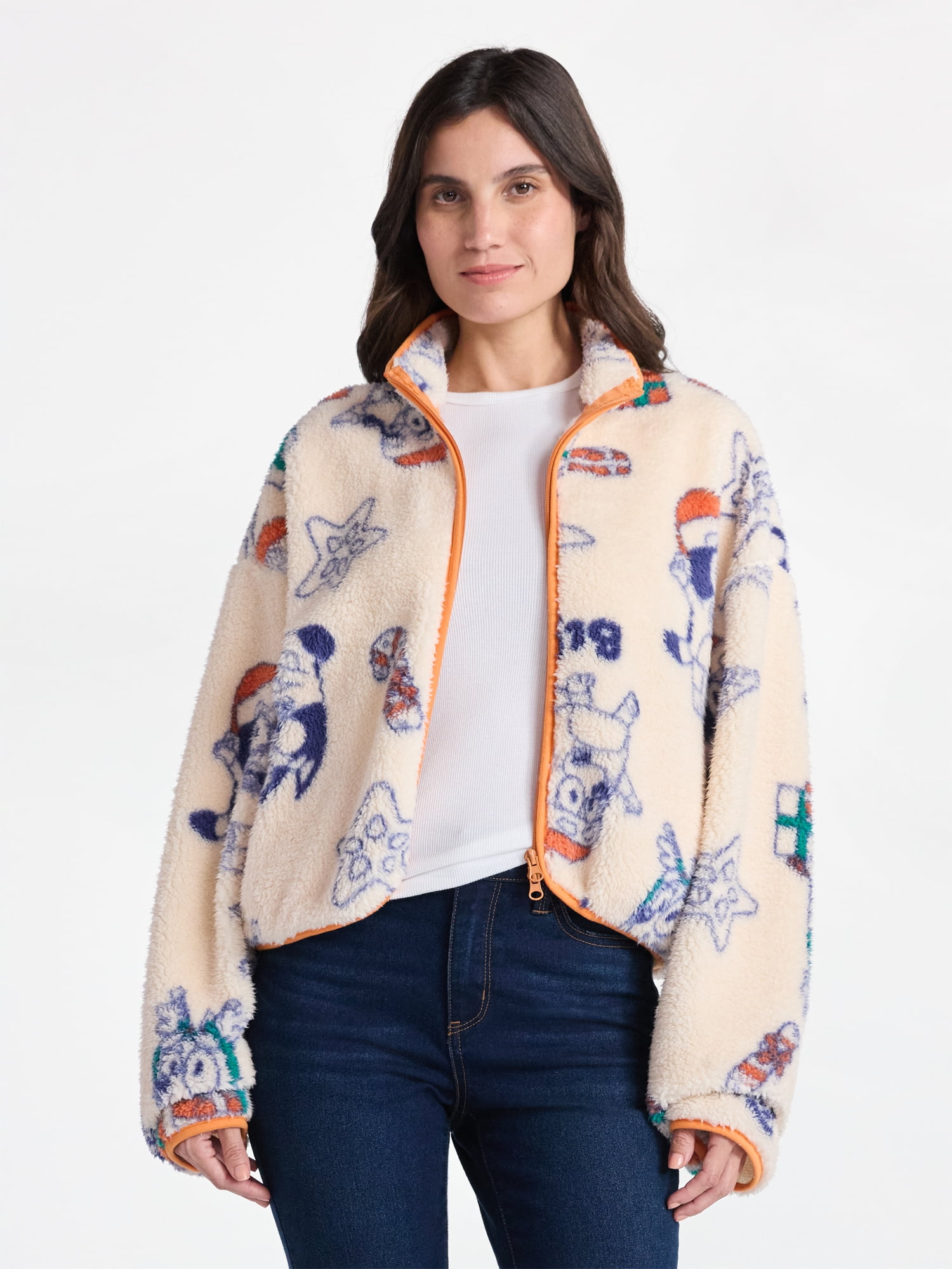 Bluey Women's Christmas Print Woobie Fleece Jacket, Sizes XXS-XXL