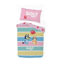 Bluey Kids 2-Piece Twin/Full Reversible Comforter and Pillowcase Bed Set, Microfiber, BBC Studios