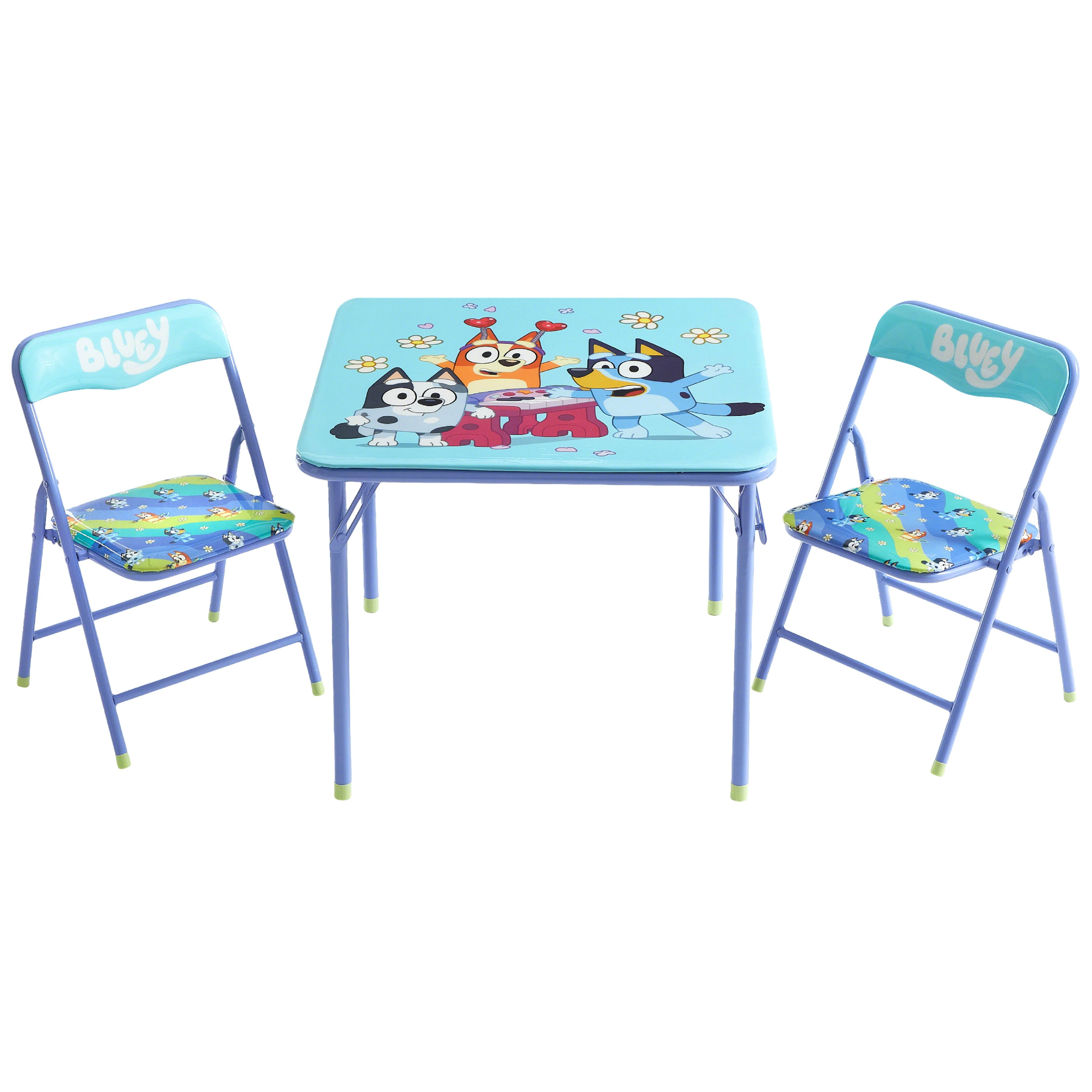 Bluey Kids' 3-Piece Table and Chairs Set, Blue