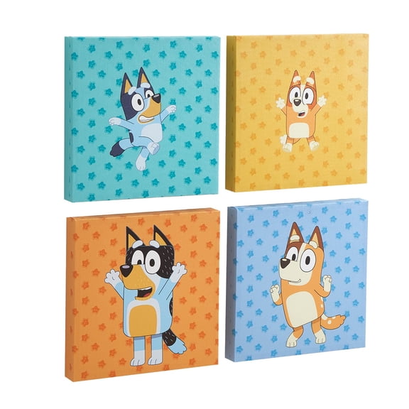 Bluey Wall Dcor for Kids Room, 4-Pack
