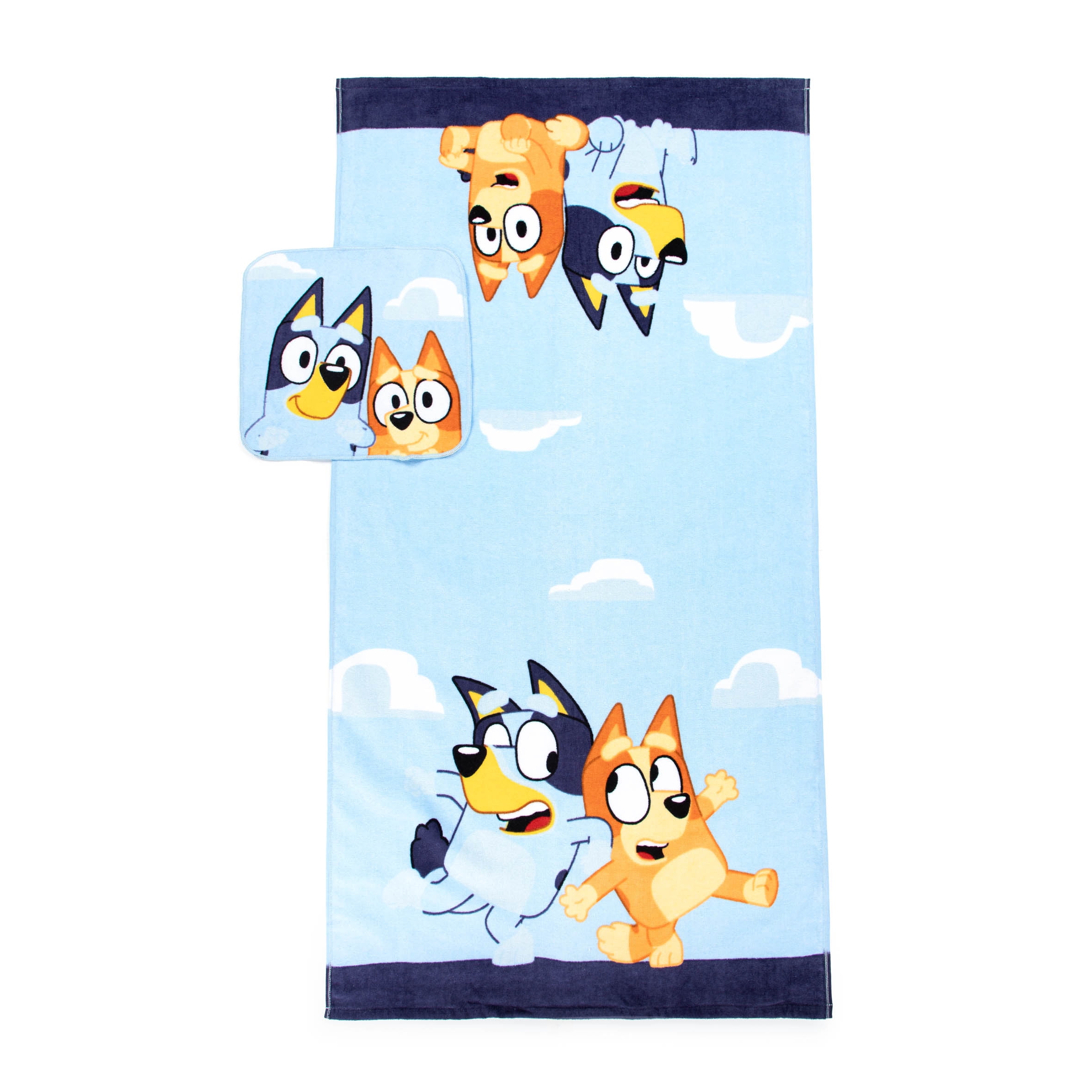 Bluey Kids Cotton 2 Piece Towel and Washcloth Set - Walmart.com