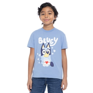 Bluey Kids Family Valentine's Day Short Sleeve T-Shirt, Sizes 4-16