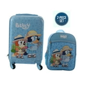 Bluey Kids Luggage and Backpack Set - 18" Luggage Suitcase With Wheels, 13.75" Backpack