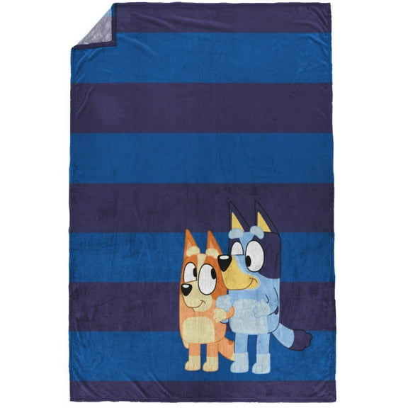 Bluey Kids Twin Blanket, 62 x 90, Microfiber, Blue, BBC