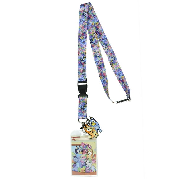 Bluey Lanyard Bingo Treasured Toys Plush Friends Breakaway ID Badge Holder with 2" Rubber Charm