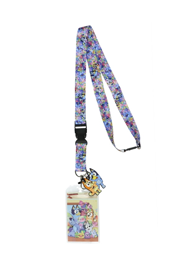 Bluey Lanyard Bingo Treasured Toys Plush Friends Breakaway ID Badge Holder with 2" Rubber Charm