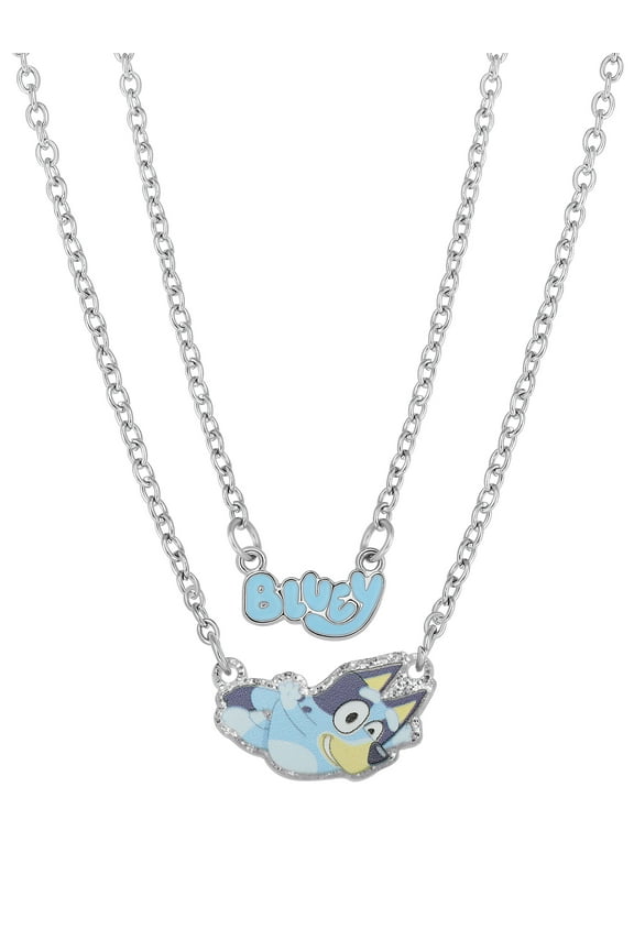 Layered Girl's Necklace for Girls, 18 Bluey Cartoon Character Jewelry