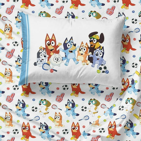 Bluey Lets Play Sports 3 Piece Twin Size Kids Sheet Set