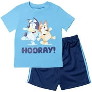 Bluey Little Boys' Athletic Mesh 2-Piece T-Shirt and Shorts Set Bluey Bingo Light Blue