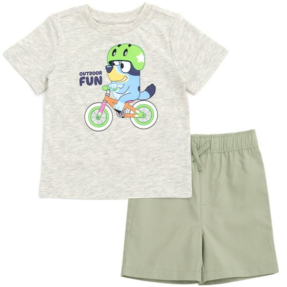 Bluey Little Boys T-Shirt and Shorts Outfit Set Toddler to Little Kid