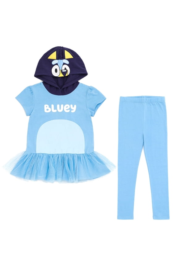 Little Girls Cosplay T-Shirt Dress and Leggings Outfit Set Toddler to Big Kid