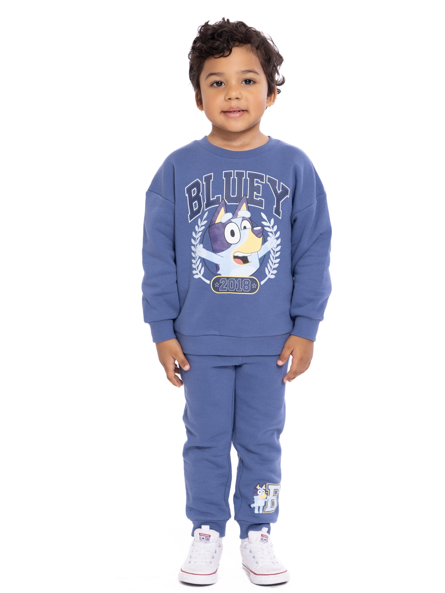 Bluey Toddler Girls Graphic Sweatshirt and Joggers Set, 2-Piece, Sizes 12M-5T