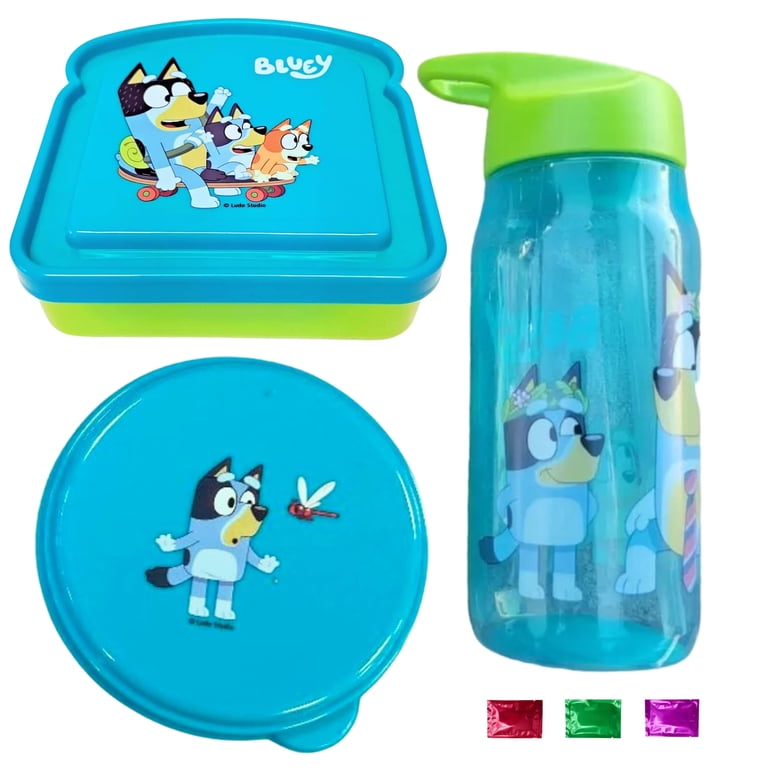Bluey Lunch Box Set for Kids 3-Pc, Snack Sandwich Container