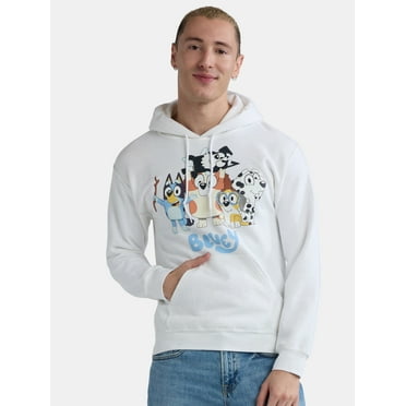 Bluey Men's & Big Men's Bluey Family Graphic Print Hooded Sweatshirt, Sizes S-3XL
