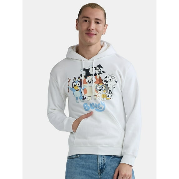 Bluey Men's & Big Men's Bluey Family Graphic Print Hooded Sweatshirt, Sizes S-3XL