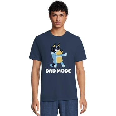 Bluey Men's & Big Men's Dad Mode Graphic Tee Shirt, Sizes S-3XL