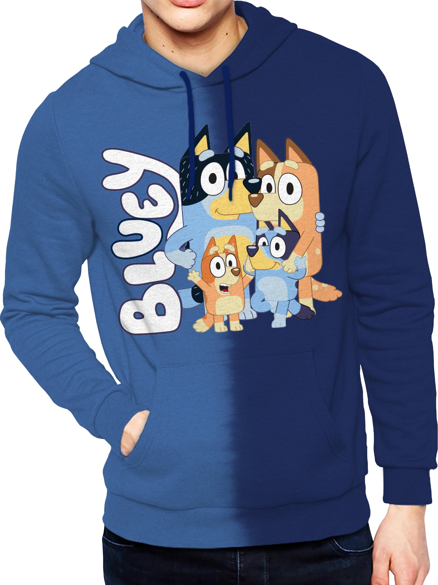 Bluey Men's & Big Men's Dip Dye Graphic Hoodie Sweatshirt, Sizes XS-3XL