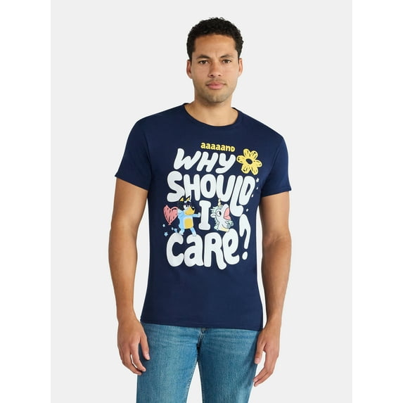 Bluey Men's and Big Men's Why Should I Care Graphic Tee, Sizes S-3XL