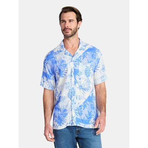 Men's and Big Men's Graphic Button-Up Shirt, Sizes XS-5XL