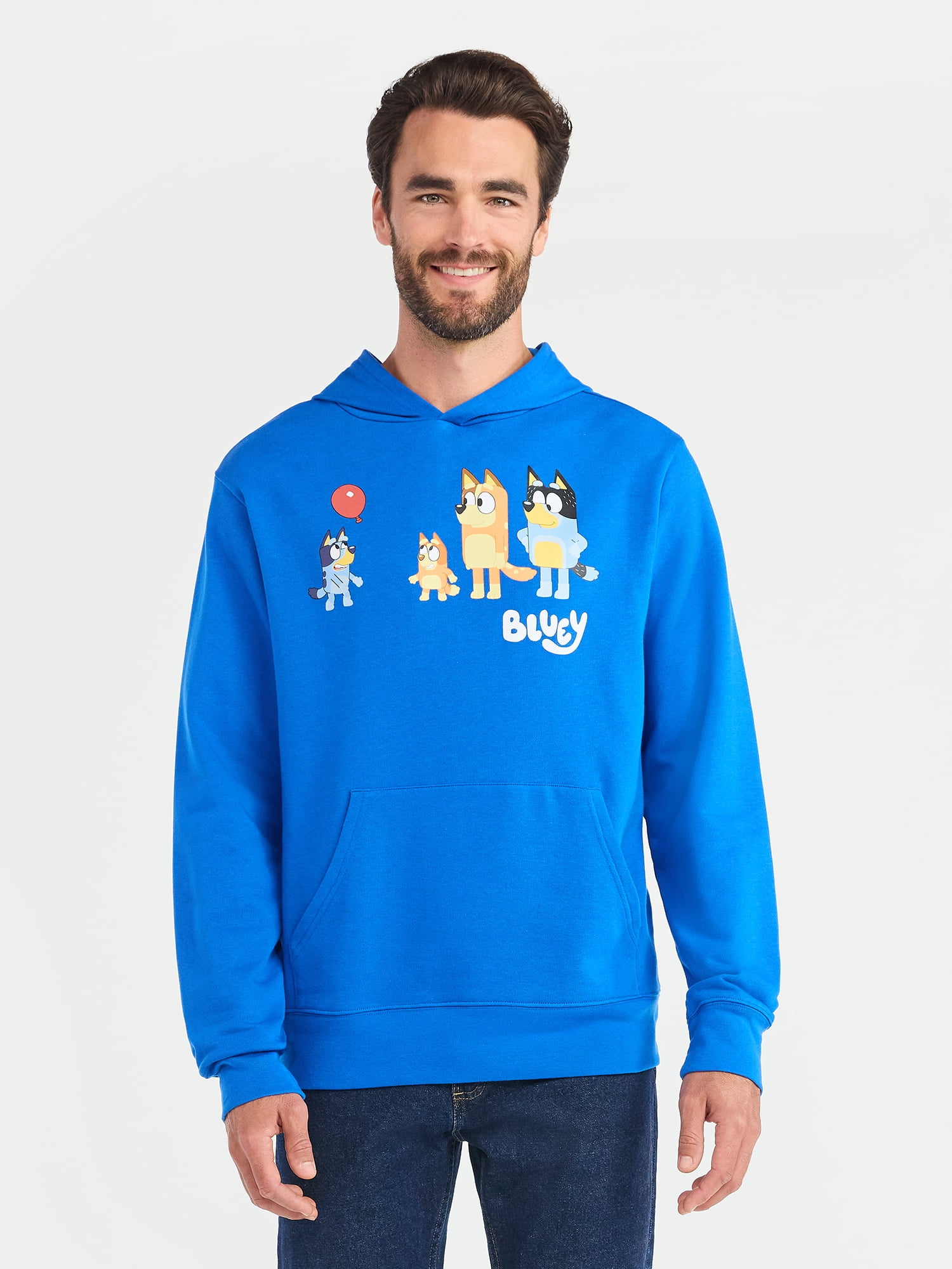 Bluey Men's and Big Men's Graphic Hoodie with Long Sleeves, Sizes XS-5XL