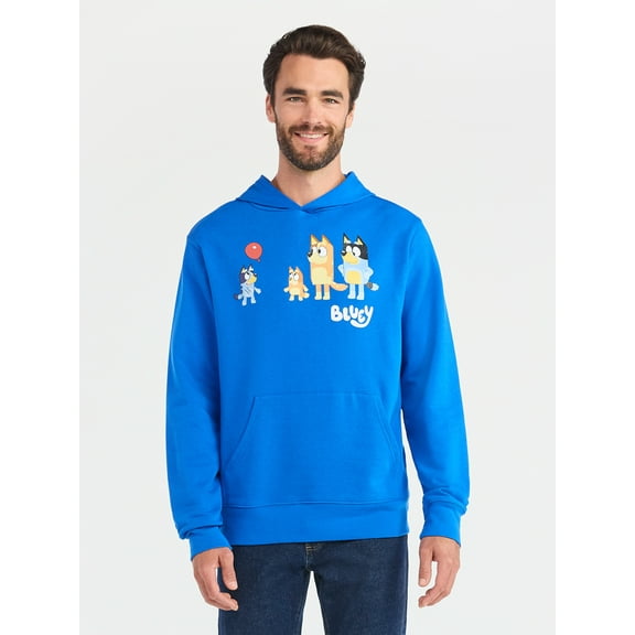 Bluey Men's and Big Men's Graphic Hoodie with Long Sleeves, Sizes XS-5XL