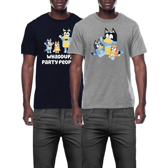 Bluey Men's & Big Men's Graphic T-Shirts, 2 Pack, Size S-3XL