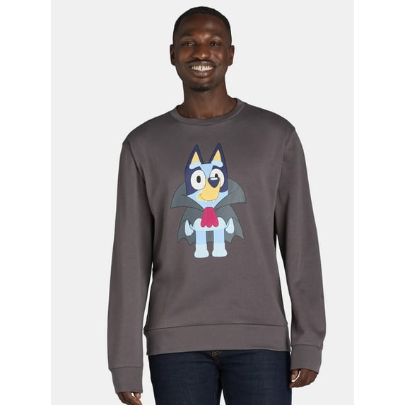 Bluey Men’s & Big Men’s Halloween Vampire Graphic Sweatshirt, Sizes XS-3XL