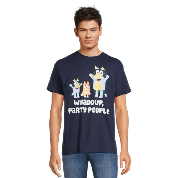 Bluey Men's & Big Men's Party People Graphic Tee, Sizes S-3XL
