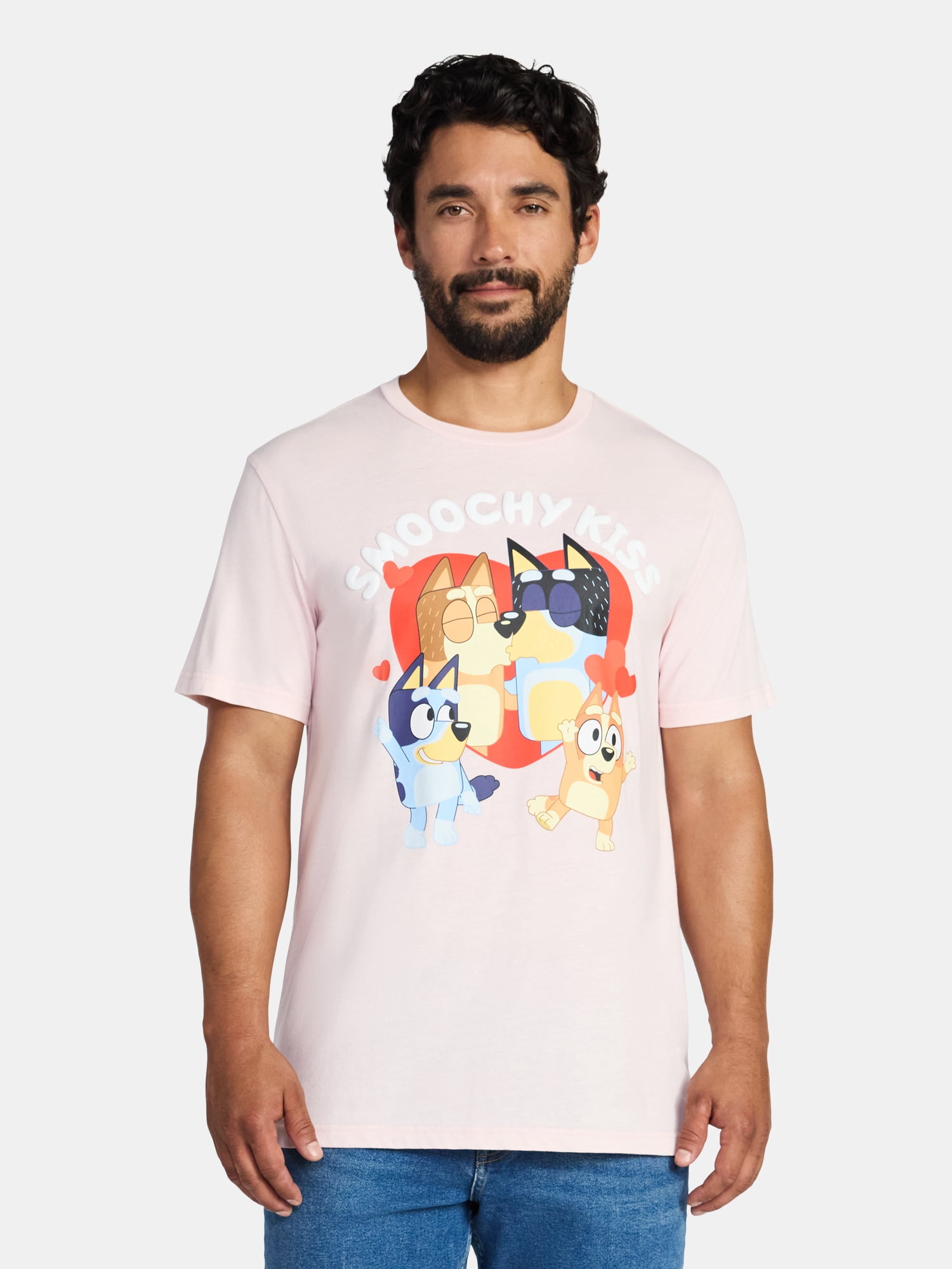 Bluey, Men's & Big Men's Valentine's Day Graphic Tee, Sizes XS-3XL