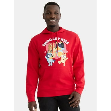 Bluey Men's Valentine's Day True Love Graphic Hoodie with Long Sleeves, Sizes S-3XL