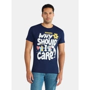 Bluey Mens and Big Mens Why Should I Care Graphic Tee, Sizes S-3XL