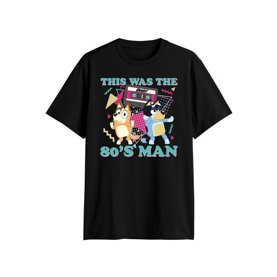 Bluey Mens & Big Men's 80's Man Graphic Tee Shirt, Sizes S-3XL,Sport Grey color,size XL