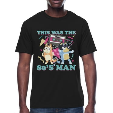 Bluey Mens & Big Men's 80's Man Graphic Tee Shirt, Sizes S-3XL